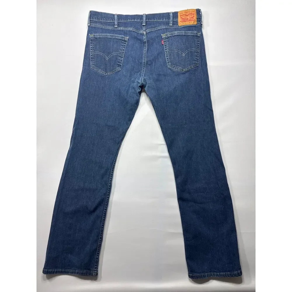 Levi's‎ 513 Men's Slim Straight Leg Stretch Blue Jeans - Size 38x32 (38x31)